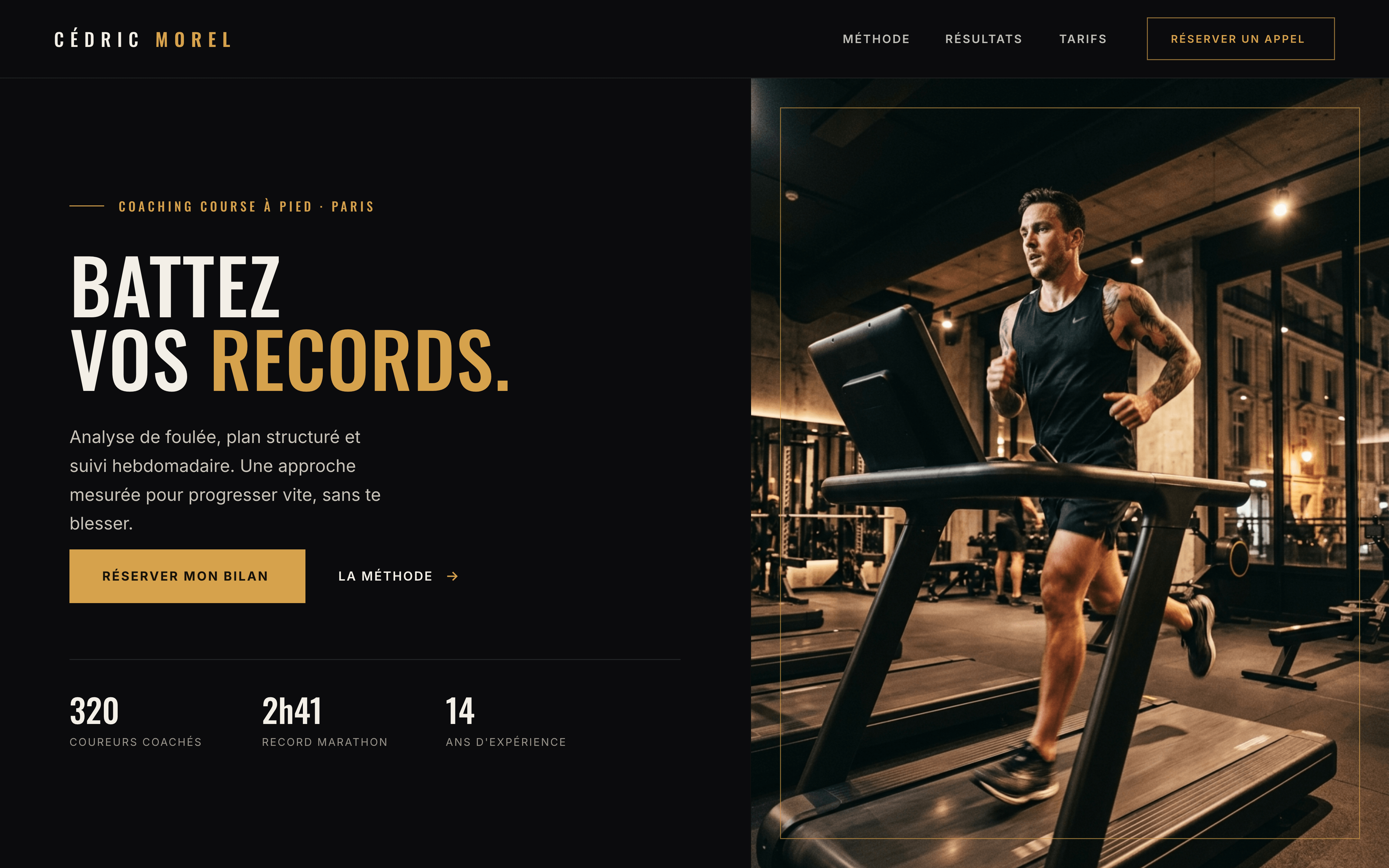 Modèle de site web de coach sportif inclus dans Athletis — template « Cédric »